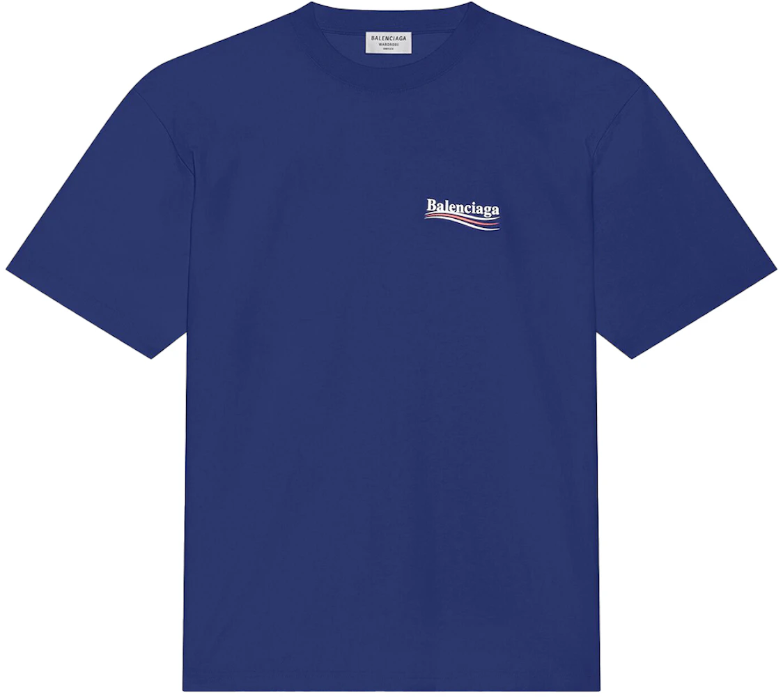 Balenciaga Political Large Fit T-Shirt Pacific Blue/White - SS22 - US