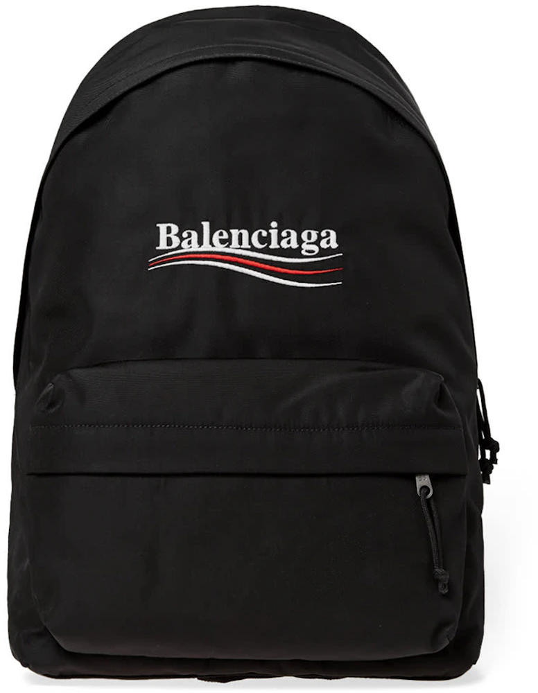 Balenciaga Political Campaign Logo Backpack Nylon Black in Nylon - US