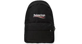 Balenciaga Political Campaign Logo Backpack Nylon Black