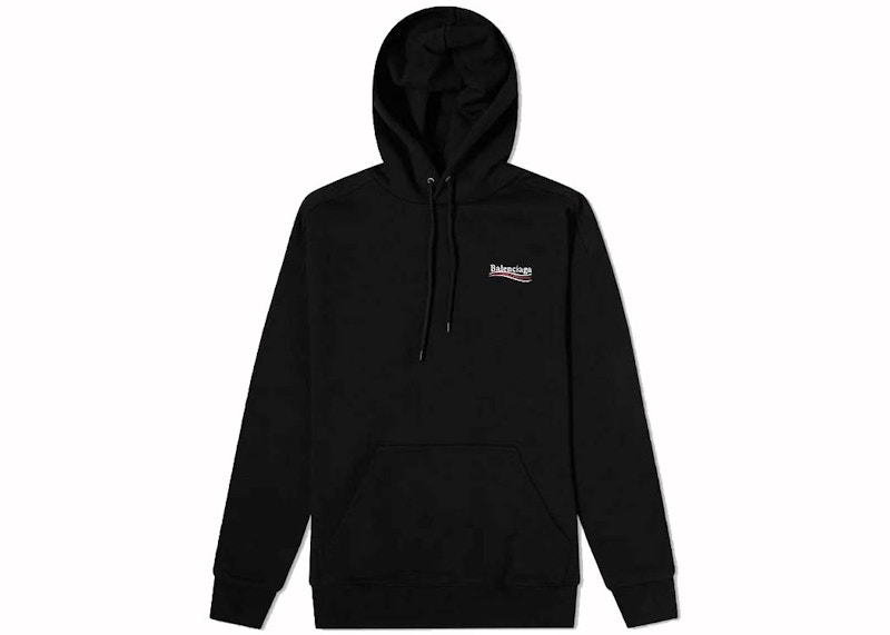 Balenciaga Political Campaign Logo Popover Hoodie Black Men s US