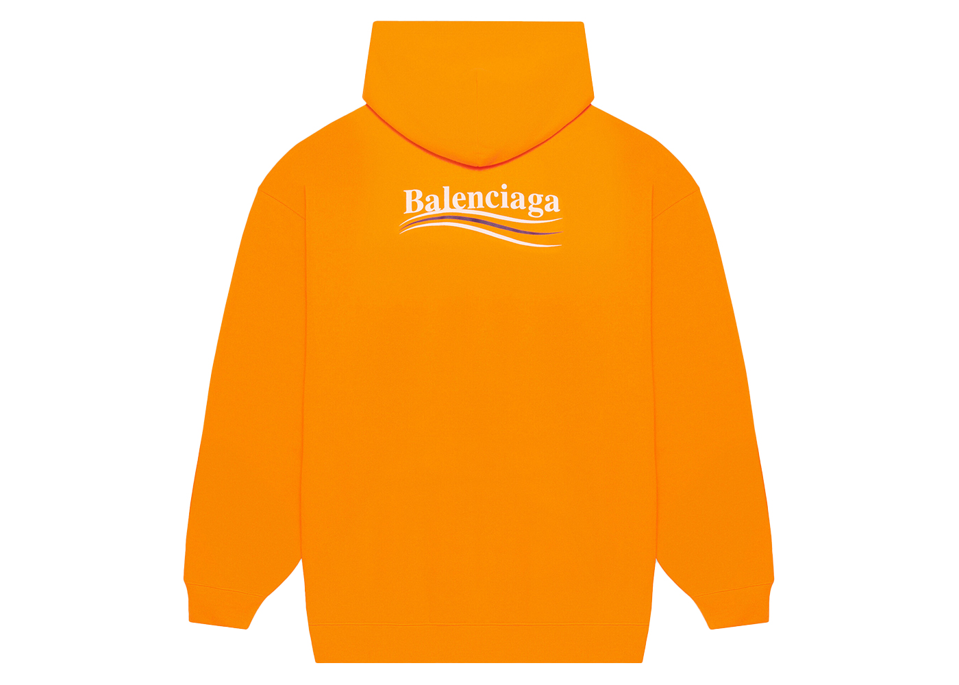 Balenciaga Political Campaign Medium Fit Hoodie Fluo Orange Men's 