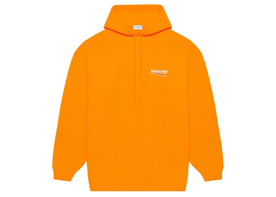 Pre-owned Balenciaga Political Campaign Medium Fit Hoodie Fluo Orange