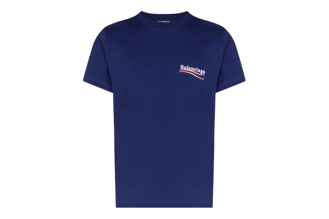 Pre-owned Balenciaga Political Campaign Medium Fit T-shirt Pacific Blue/white