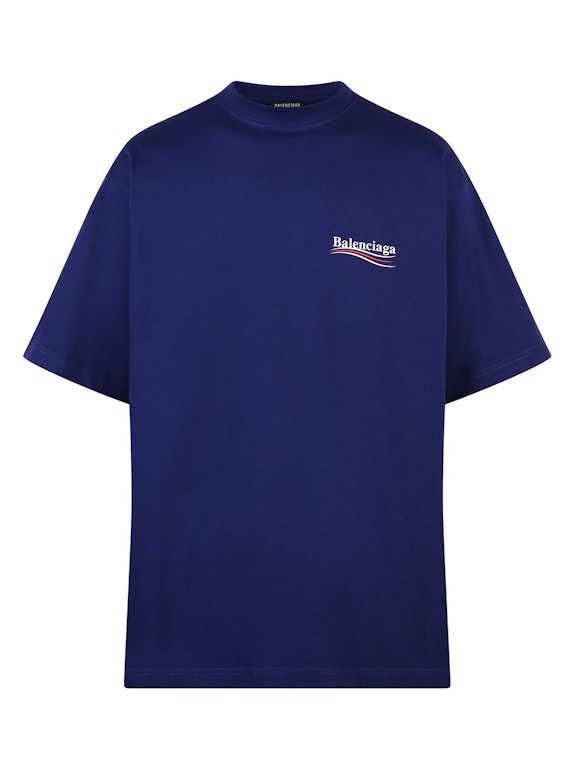 Pre-owned Balenciaga Political Campaign Oversized T-shirt Dark Blue/multi