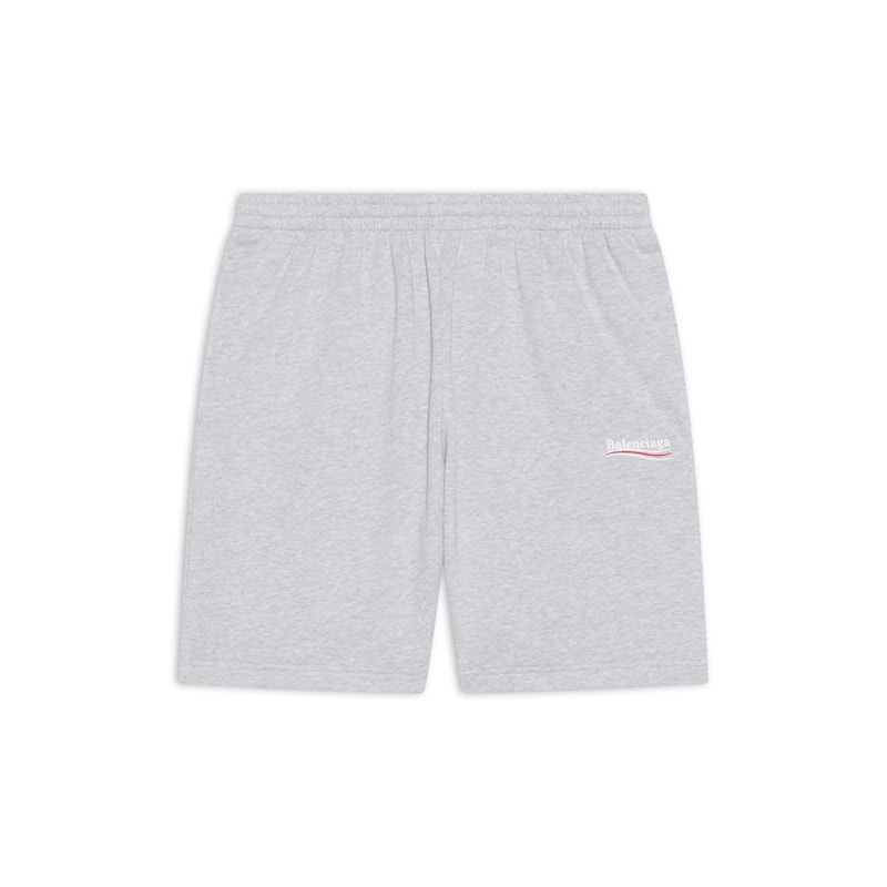 Pre-owned Balenciaga Women's Political Campaign Sweat Shorts In Grey/white/red