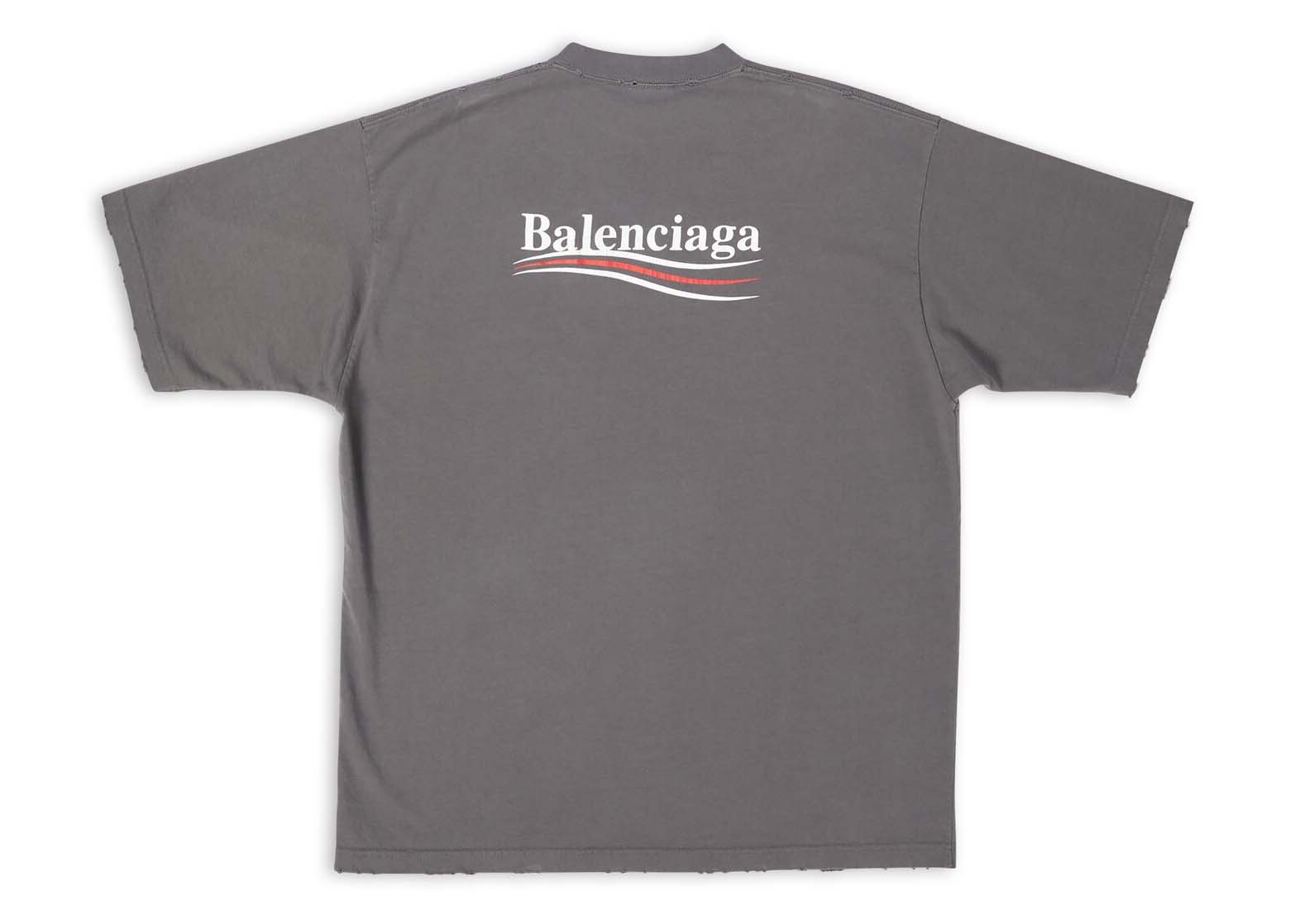 Balenciaga Political Campaign T-shirt Grey - US