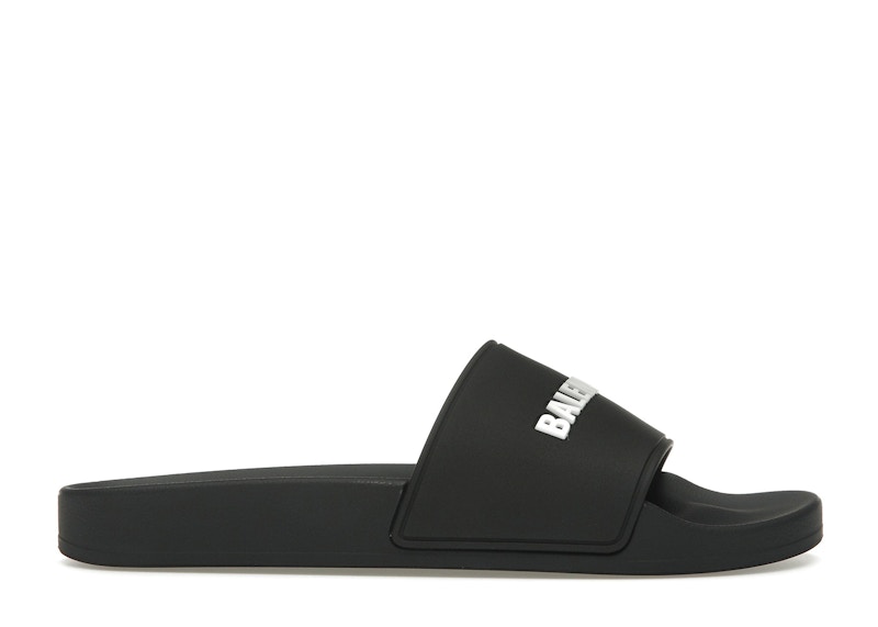 Pre-owned Balenciaga Pool Slide (women's) Sneakers In Black/white