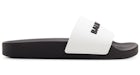 Balenciaga Pool Slides Logo Weiß Schwarz (Damen)