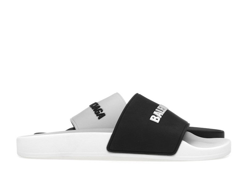 BALENCIAGA Pre-owned Pool Slides (women's) Sneakers In White/black In Multi