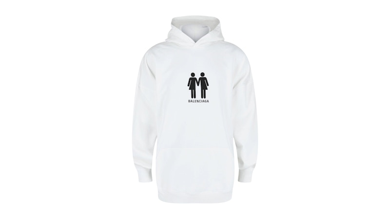 BALENCIAGA ホワイト パーカー グラフィックプリント Balenciaga Pride Graphic 2022 Print Hoodie White/Black メンズ - JP