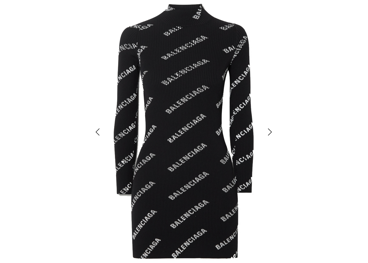 Balenciaga Printed Ribbedknit Mini Dress  Black  Editorialist