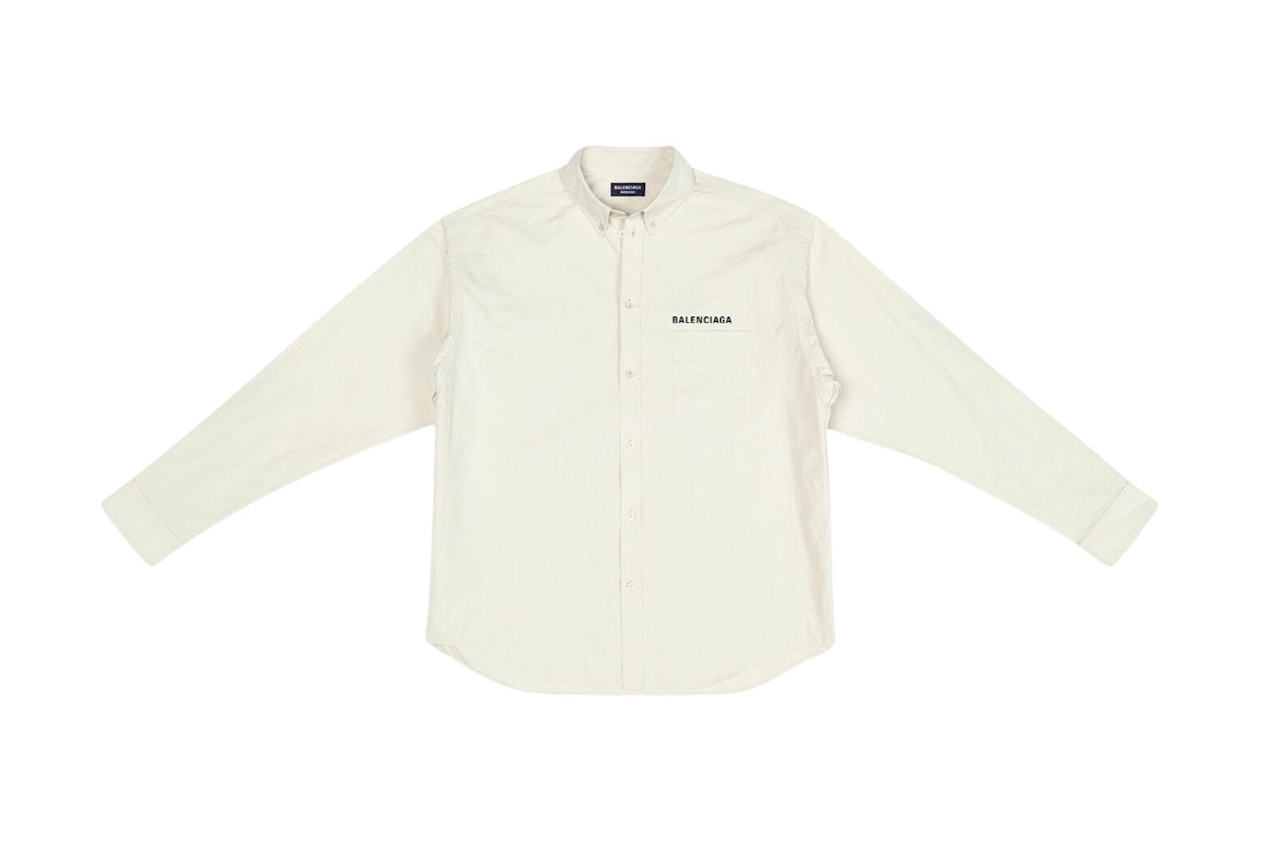 Pre-owned Balenciaga Property Large Fit Shirt Beige/black