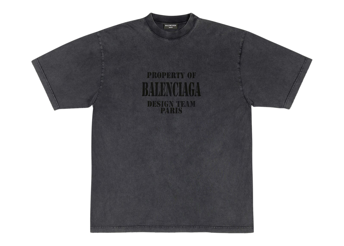 Balenciaga Property Large Fit Vintage T-shirt Black/White メンズ
