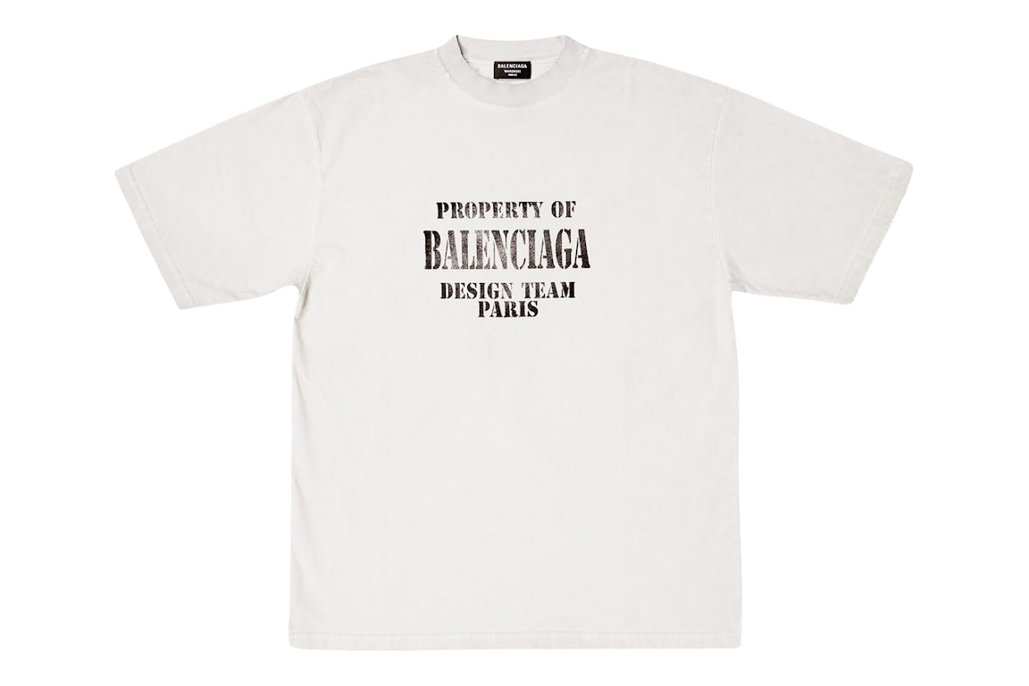 Pre-owned Balenciaga Property Large Fit Vintage T-shirt White/black