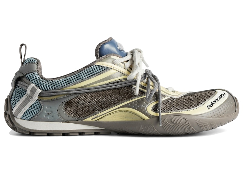 Men's Balenciaga Radar Gradient Lines Sneakers in Brown/Blue/Yellow