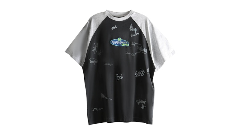 Balenciaga Raglan Oversized T-shirt Faded Washed Black
