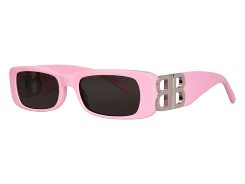 Pre-owned Balenciaga Women's Rectangle Sunglasses In Pink (bb0096s 012)