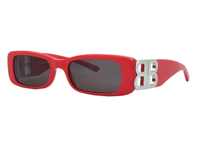Balenciaga Rectangle Sunglasses Red (BB0096S 015) in Acetate Balenciaga Rectangle Sunglasses Red (BB0096S 015) in Acetate