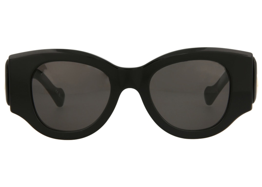 Pre-owned Balenciaga Round-frame Acetate Sunglasses Black/grey (bb0070s-30008288-006)