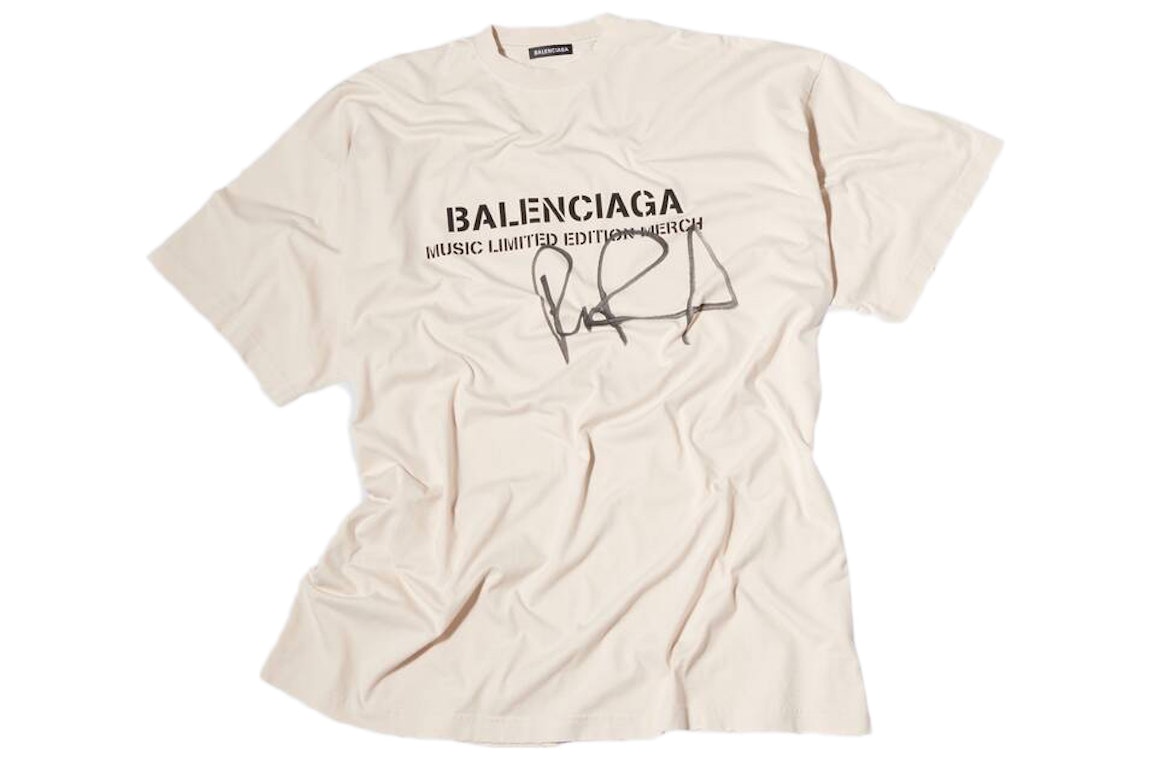 Pre-owned Balenciaga Rupaul Oversized T-shirt Chalky White/black