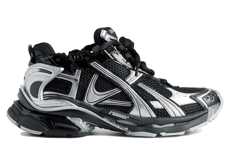 *BALENCIAGA*ブラック/シルバー メンズ Runner スニーカー Balenciaga Runner Black Silver メンズ - 772774 W3RMU 1100 - JP
