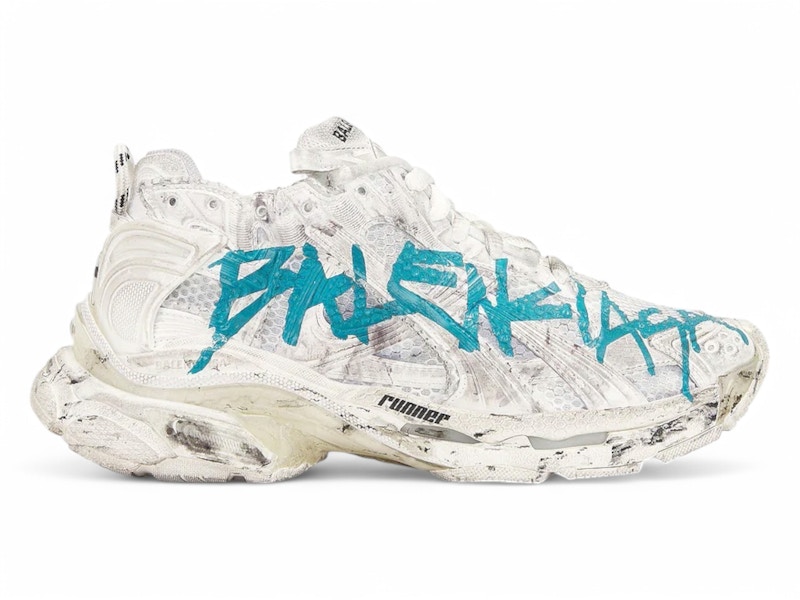 Balenciaga Runner Graffiti White Blue メンズ - 772774 W3RBQ Balenciaga Runner Graffiti White Blue メンズ - 772774 W3RBQ
