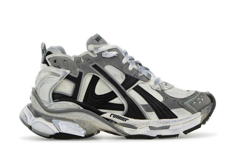 Pre-owned Balenciaga Runner (women's) Sneakers In Grey/white/black