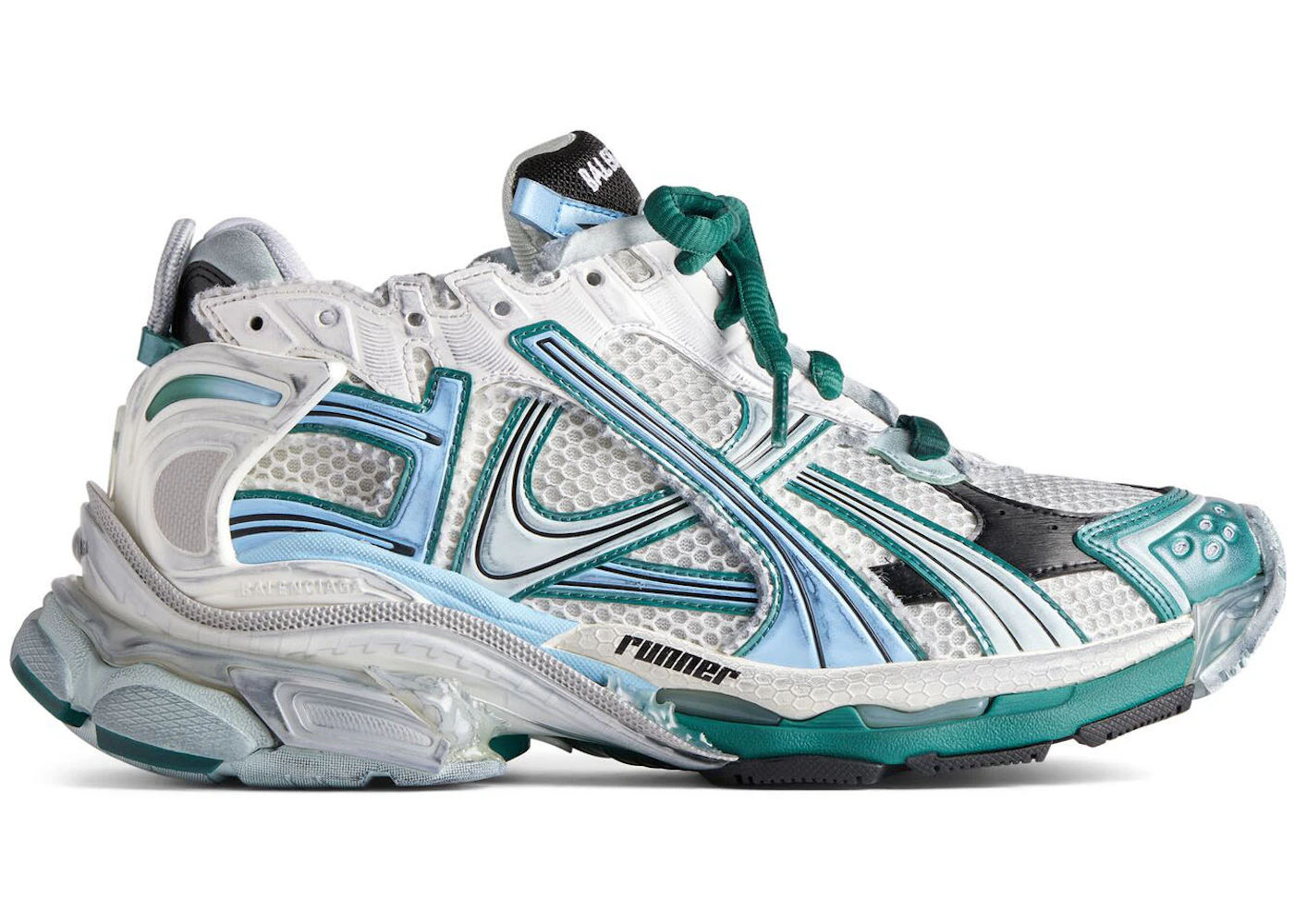 Balenciaga Runner White Green Blue Men's 772774W3RMU9034 US