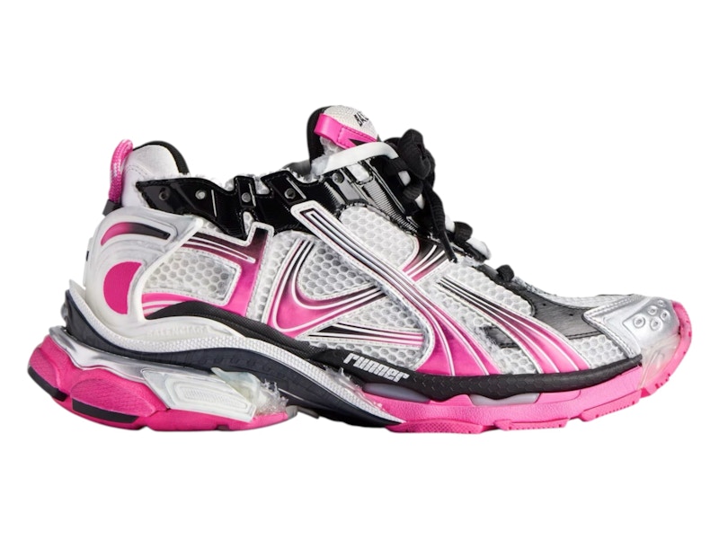 Pre-owned Balenciaga Runner (women's) Sneakers In White/pink/black In Multi