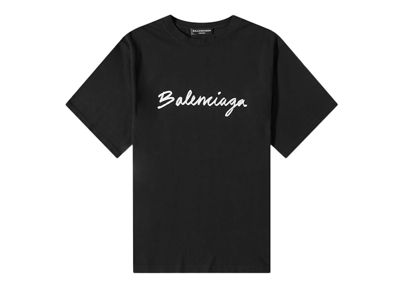 Balenciaga Script Logo T-shirt Black/White - FW22 Men's - US