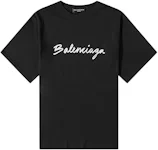 Balenciaga Script Logo T-shirt Black/White