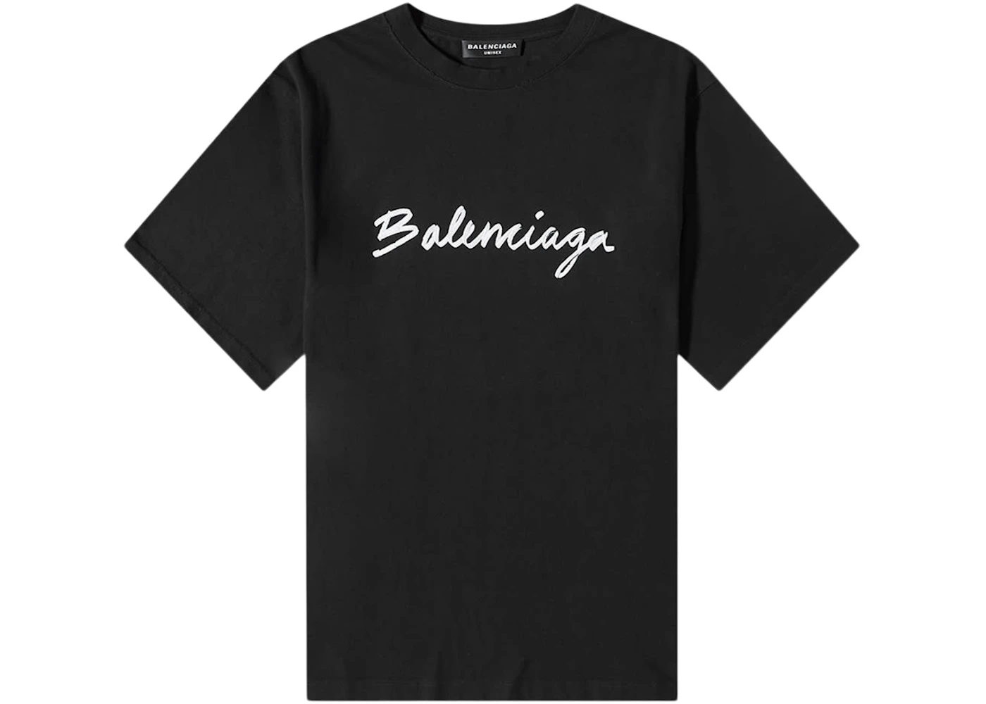 Balenciaga Script Logo T-shirt Black/White Men's - FW22 - US
