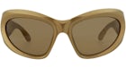 Balenciaga Shield-Frame Bio Injection Sunglasses Gold/Gold/Brown (BB0228S-30013403-004)