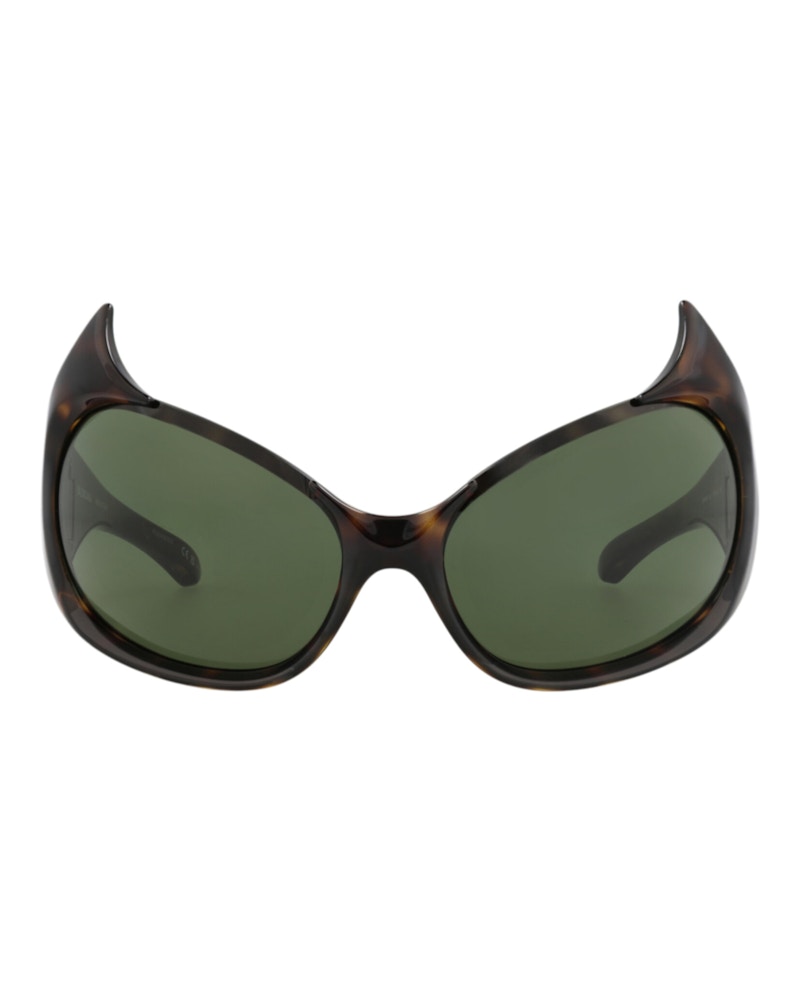 Balenciaga Shield-Frame Bio Injection Sunglasses Havana Havana Green (BB0284S-30014407-002)