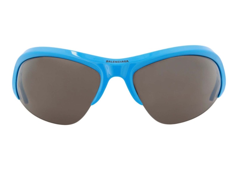 Pre-owned Balenciaga Shieldframe Bio Injection Sunglasses/3001351300440385) In Light Blue/silver/grey (bb0232s