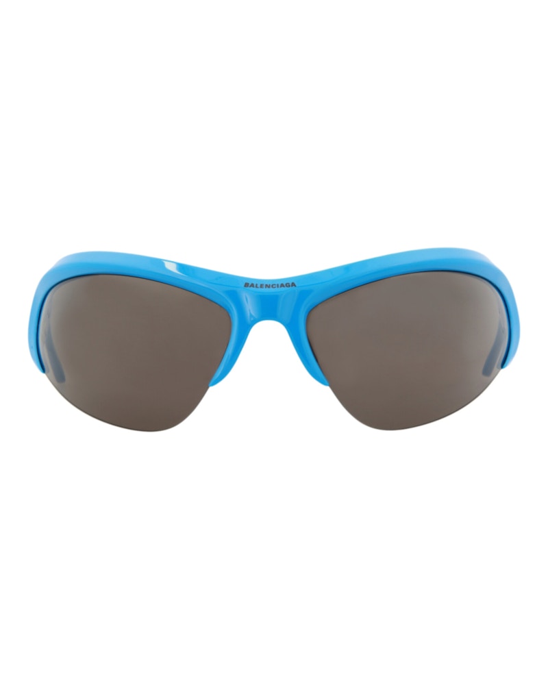 Pre-owned Balenciaga Shieldframe Bio Injection Sunglassesgrey (bb0232s30013513004) In Light/blue/silver In Multi