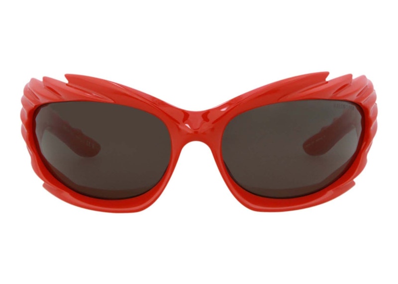 Pre-owned Balenciaga Shieldframe Bio Injection Sunglasses00460032) In Red/grey (bb0255s/30013967