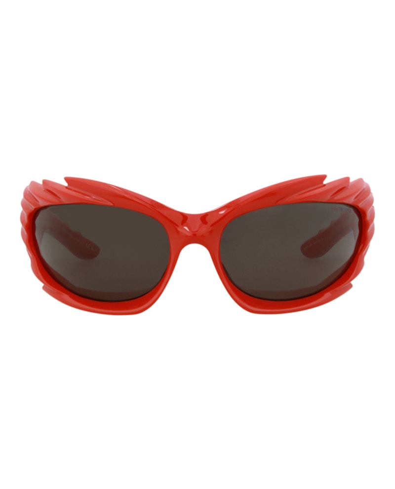 Pre-owned Balenciaga Shieldframe Bio Injection Sunglasses/30013967004) In Red/grey (bb0255s In Multi