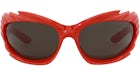 Balenciaga Shield-Frame Bio Injection Sunglasses Red/Red/Grey (BB0255S-30013967-004)