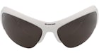 Balenciaga Shield-Frame Bio Injection Sunglasses White/Silver/Grey (BB0232S-30013513-003)