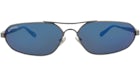Balenciaga Shield-Frame Metal Sunglasses Ruthenium Ruthenium Blue (BB0227S-30013402-004)