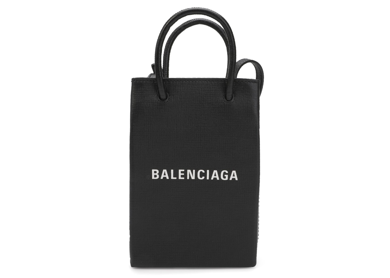 Balenciaga Shopping Phone Holder Bag Black