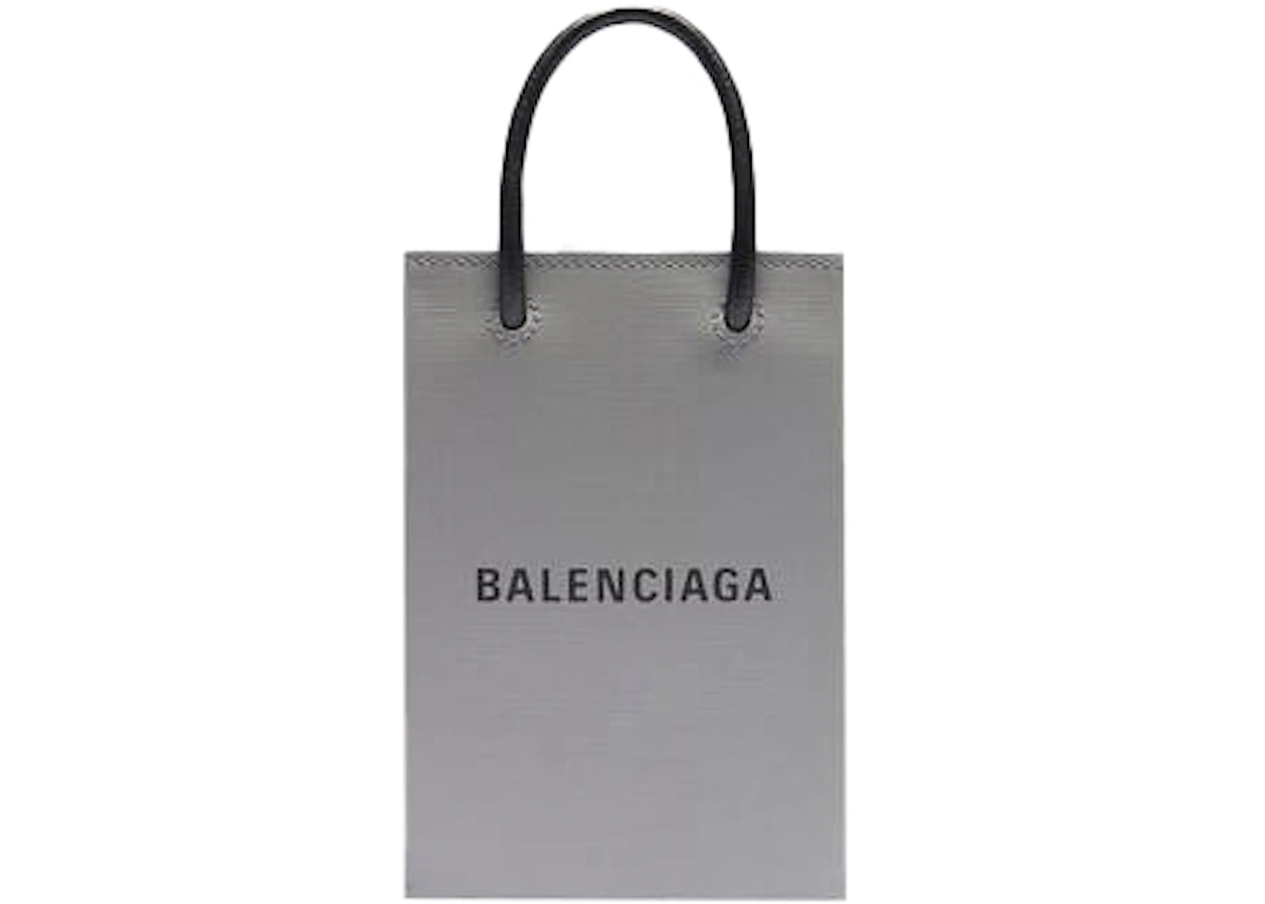 Balenciaga Shopping Phone Holder Grey in Calfskin - US