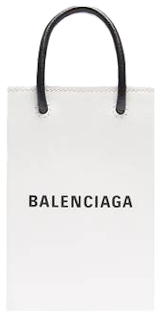Balenciaga Shopping Phone Holder White in Calfskin - US