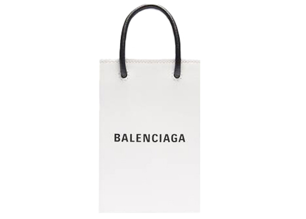 Pre-owned Balenciaga Shopping Phone Holder White