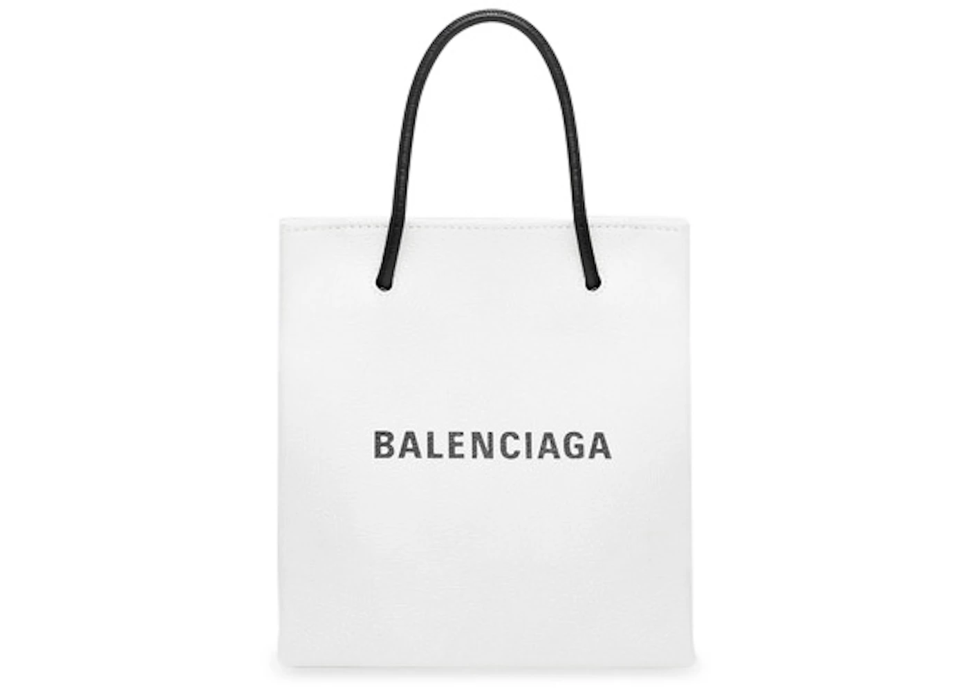 Balenciaga Shopping Tote XXS White/Black in Calfskin Leather with ...