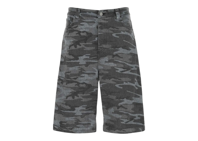 Balenciaga Skater Camouflage Bermuda Shorts Black/Grey Men's