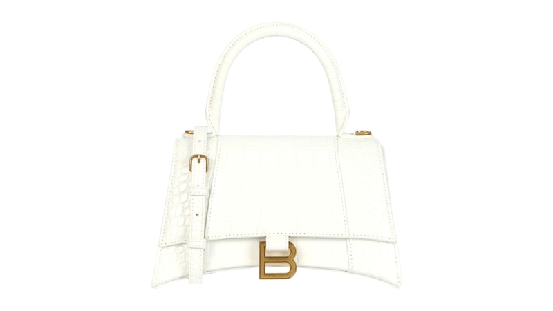 Balenciaga Small Hourglass Top Handle Bag White - JP