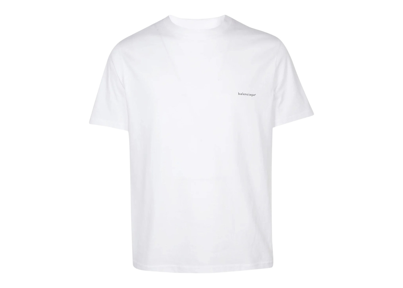 Balenciaga Small Logo Print Regular Fit Cotton T-Shirt White/Black
