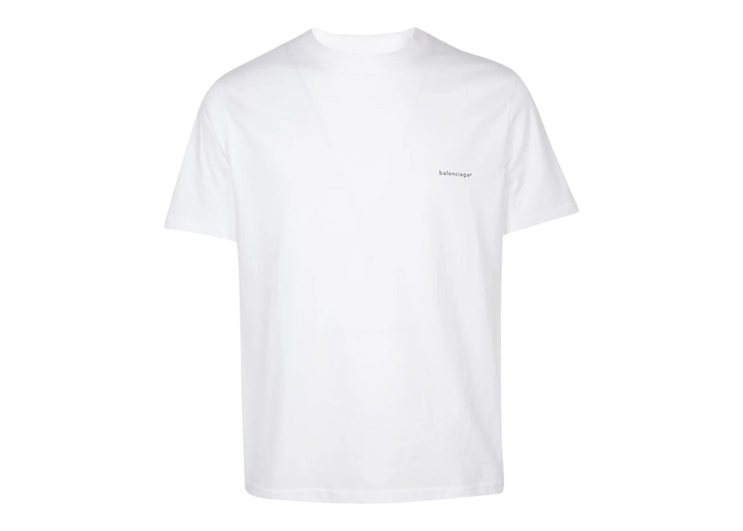 Pre-owned Balenciaga Small Logo Print Regular Fit Cotton T-shirt White/black
